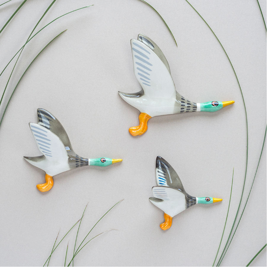 Ceramic Duck Wall Set