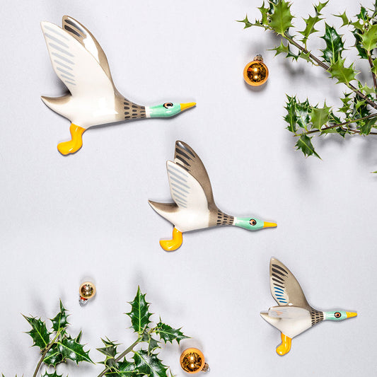 Ceramic Duck Wall Set