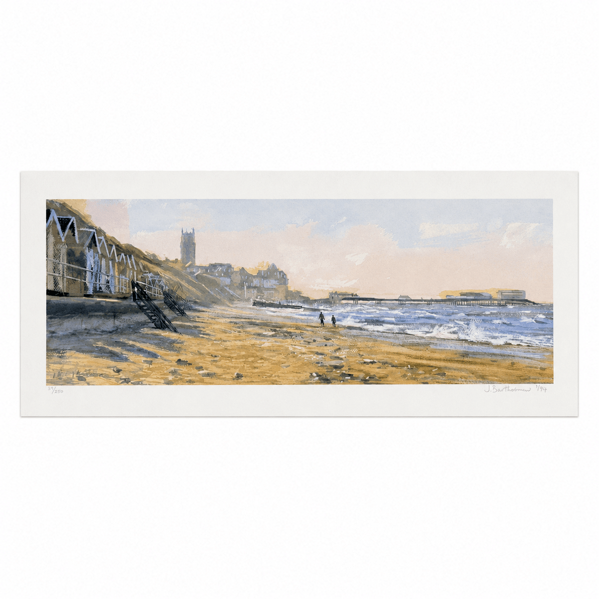 Beach and Beach Huts, Cromer | Limited Edition Print by James Bartholomew RSMA