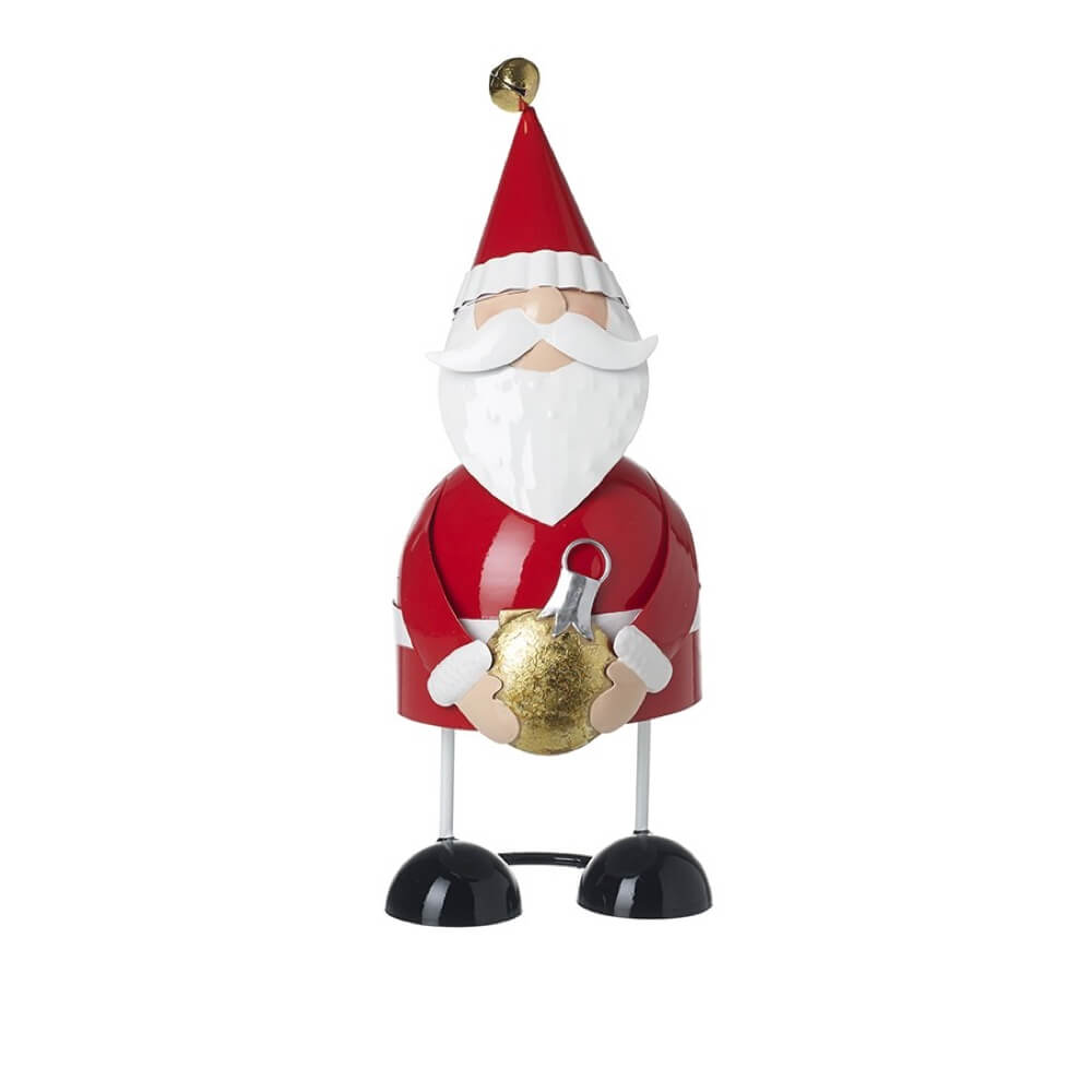 Tall Metal Santa with Gold Bauble