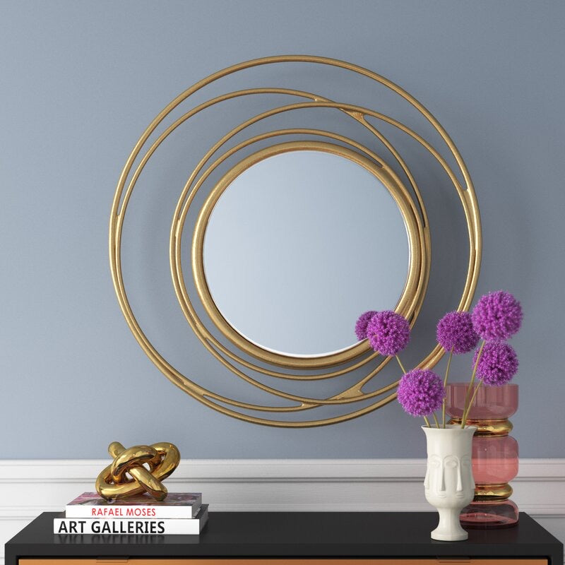 Swirl Mirror Satin Gold