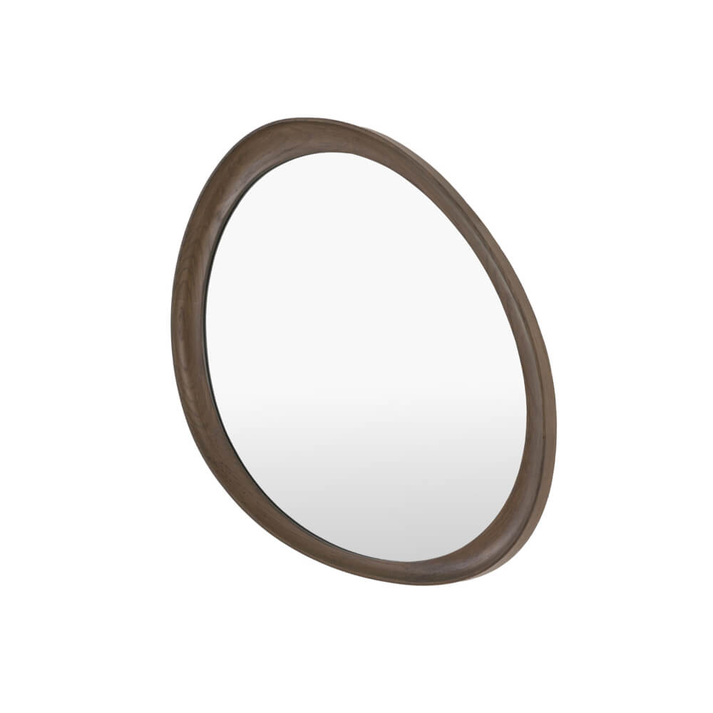 Copenhagen Organic Shaped Walnut Wall Mirror