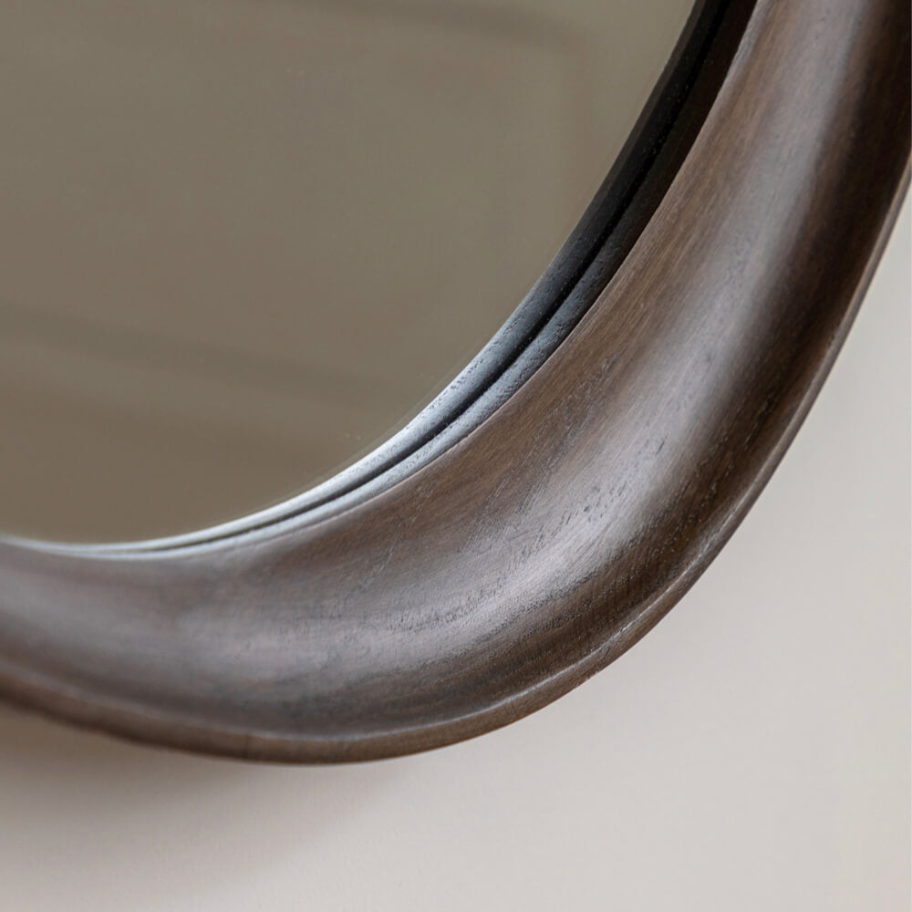 Copenhagen Organic Shaped Walnut Wall Mirror