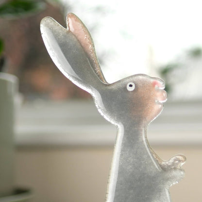 Country Bunny Fused Glass Ornament