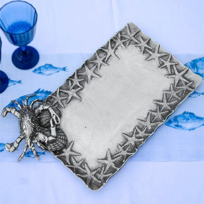 Crab Tray with Starfish Border