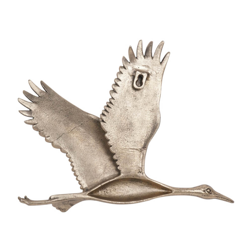 Crane Trio Antique Gold Metal Wall Art