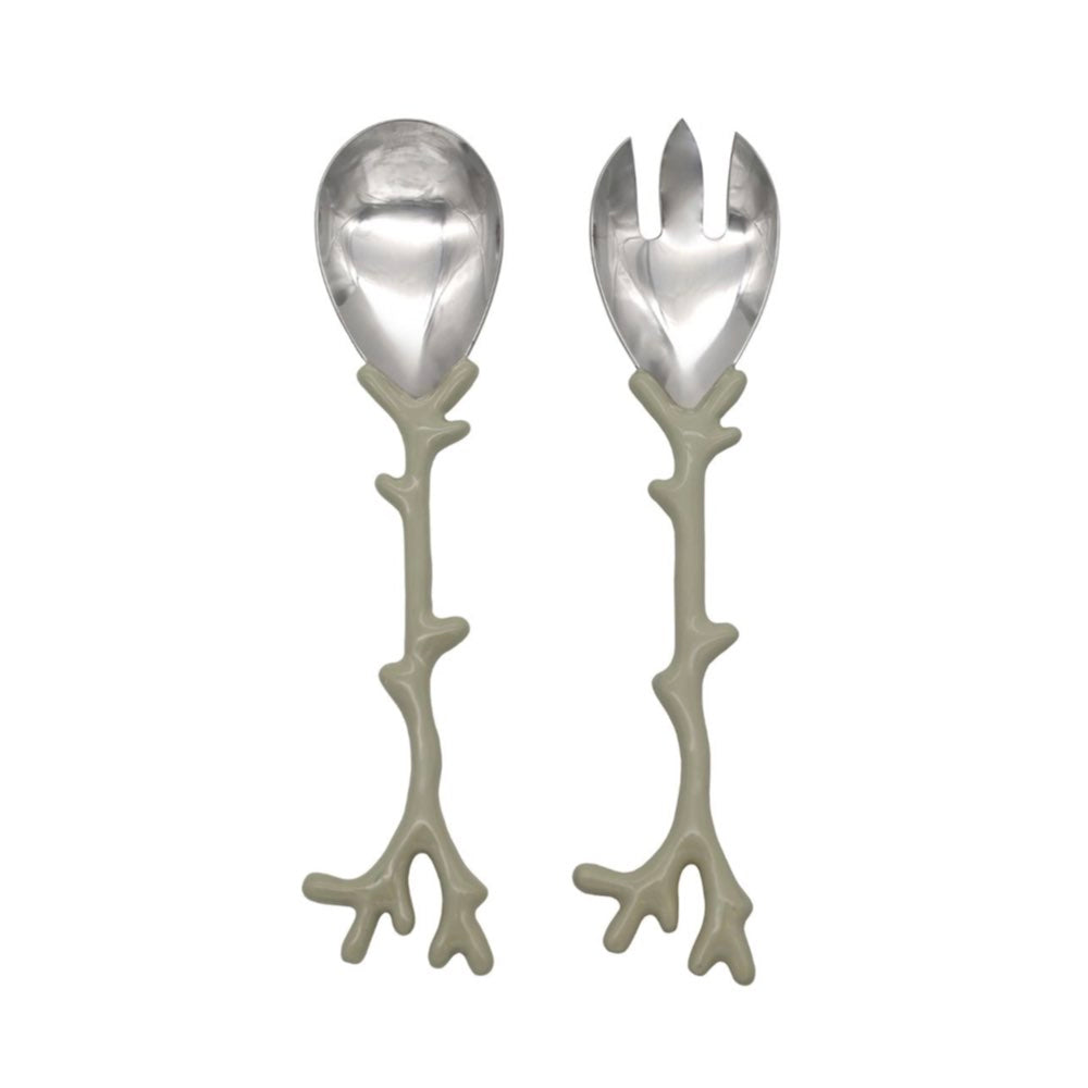 Sage Coral Salad Servers