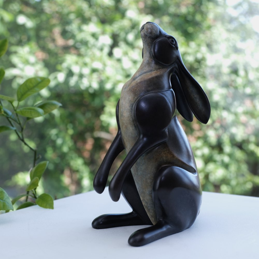 Moongazer Hare | Large Bronze Sculpture by David Meredith – Limited Edition