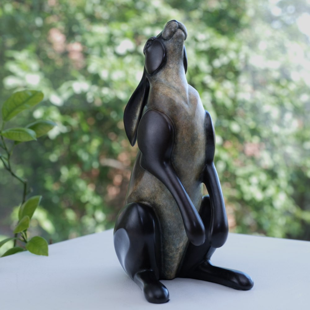 Moongazer Hare | Large Bronze Sculpture by David Meredith – Limited Edition