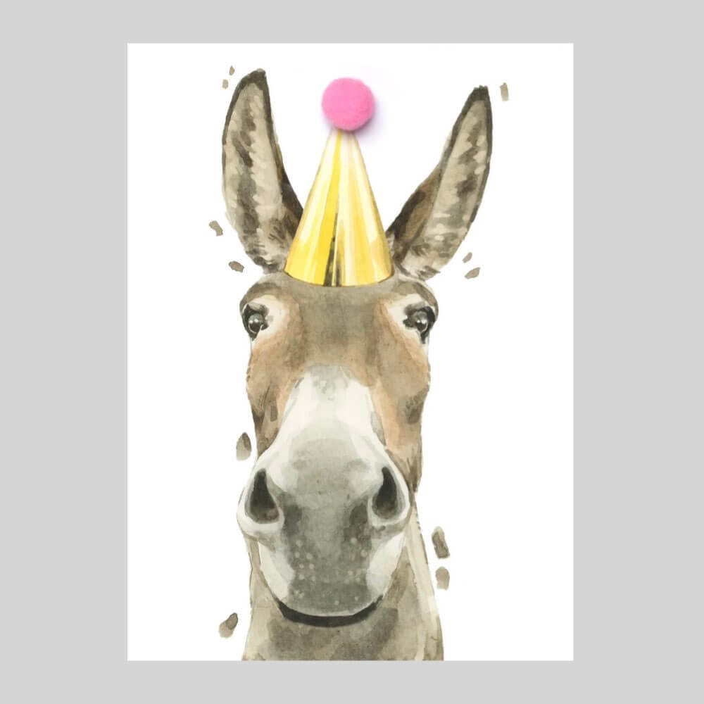 Donkey Pompom Card