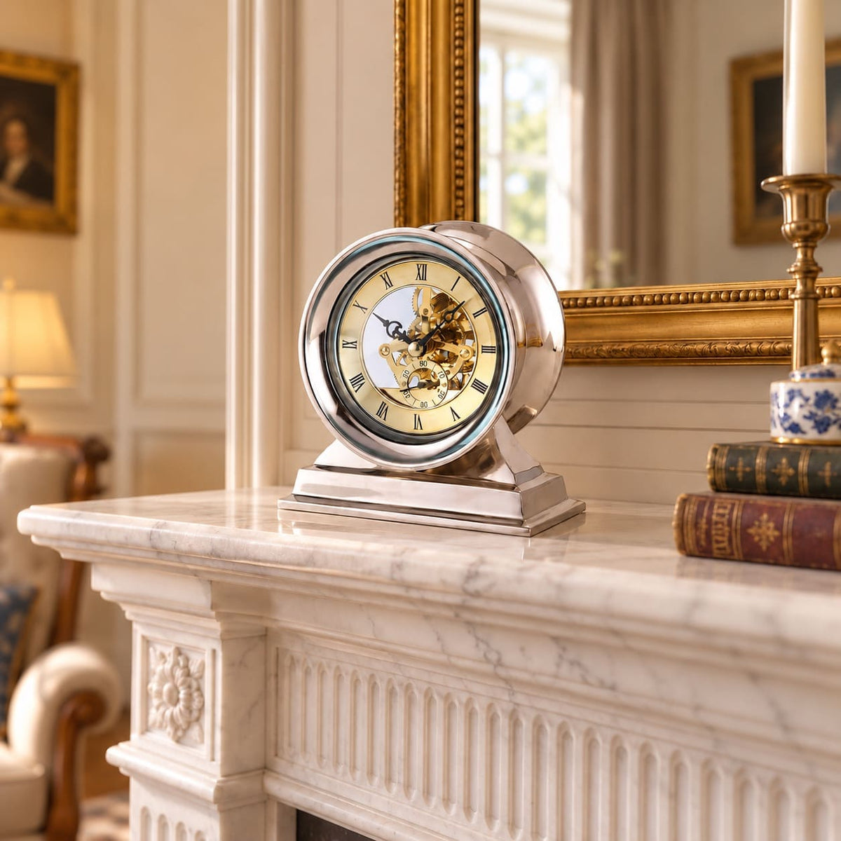 Art Deco Skeleton Mantel Clock