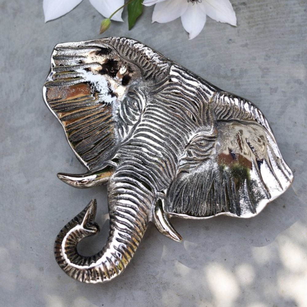 Silver Elephant Head Nibbles & Serving Dish