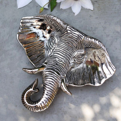 Silver Elephant Head Nibbles & Serving Dish