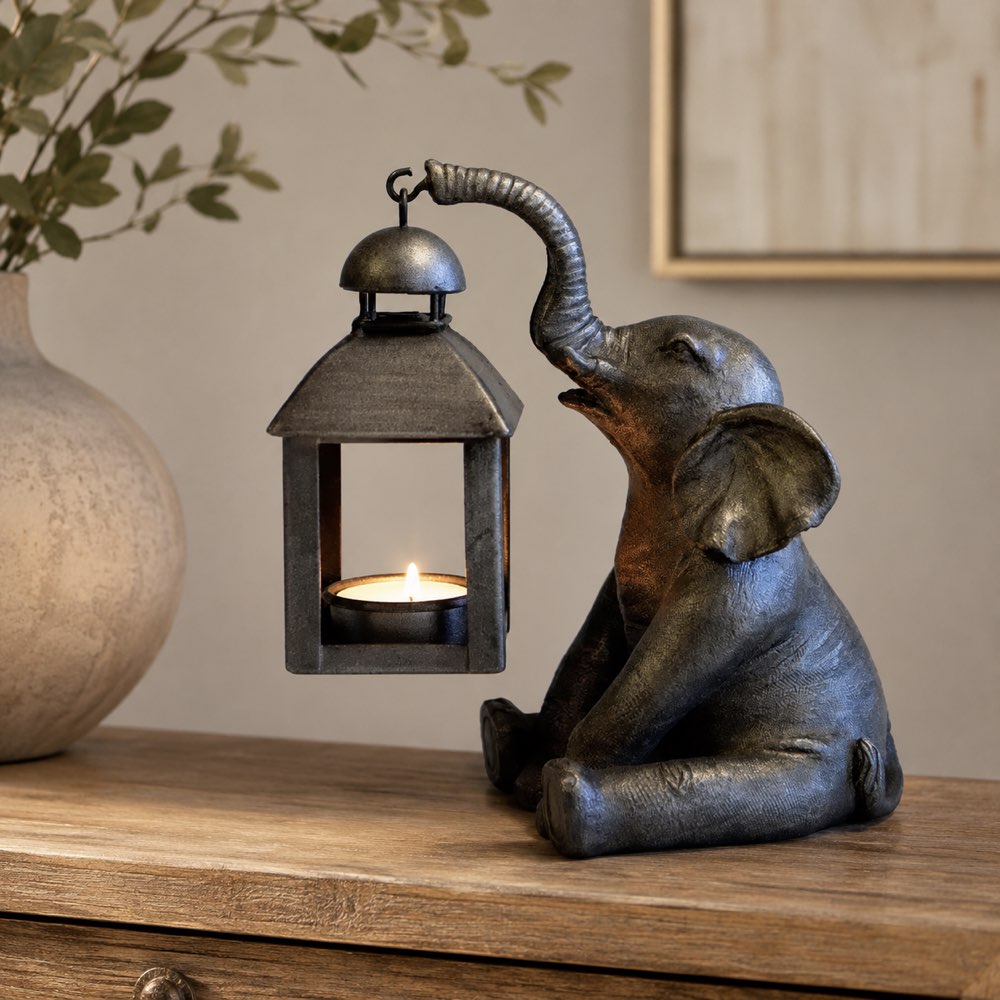 Elephant Tea Light Lantern Holder