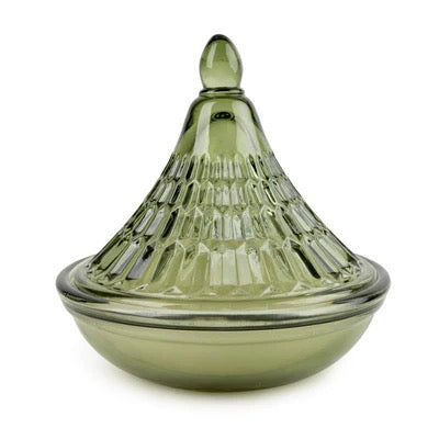 Embossed Tagine Glass Candle – Green