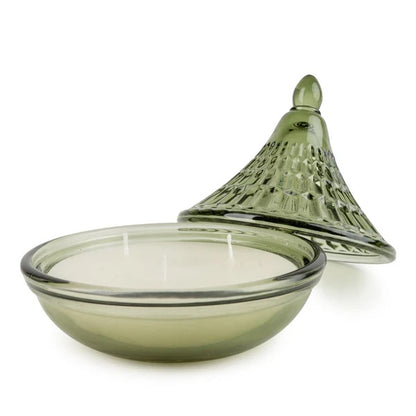 Embossed Tagine Glass Candle – Green