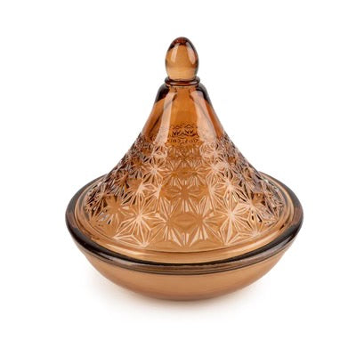 Embossed Tagine Glass Candle – Terracotta
