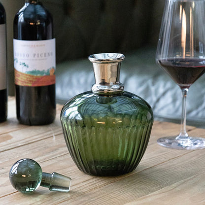 Emerald Glass Brandy Decanter