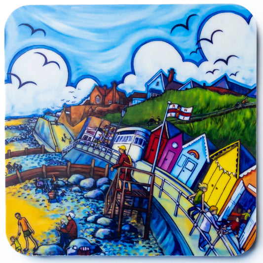 Family Fun, West Beach, Sheringham | Coaster | Red Lobster Gallery 