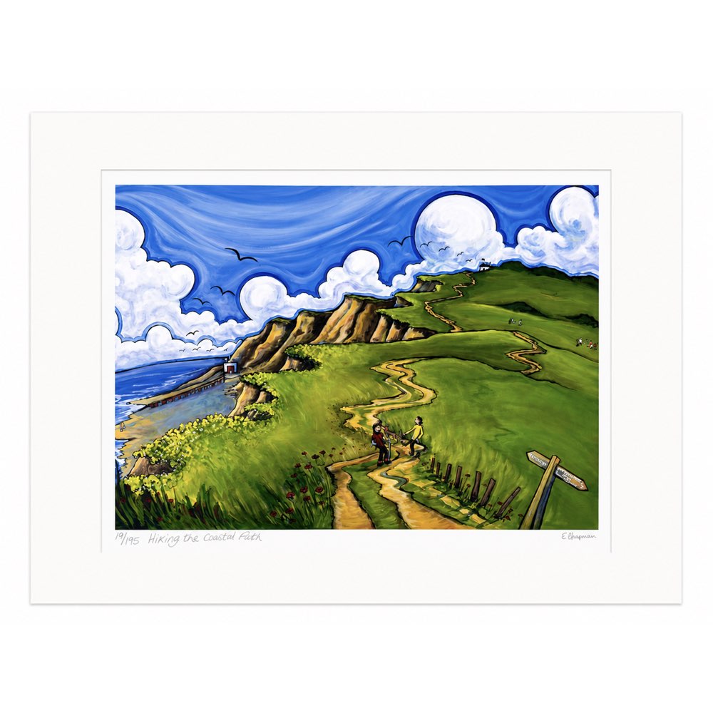 Hiking the Coastal Path | Limited Edition Print by Emily Chapman
