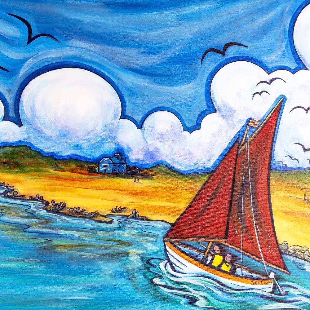 Sailing out to see the Seals - Blakeney Card
