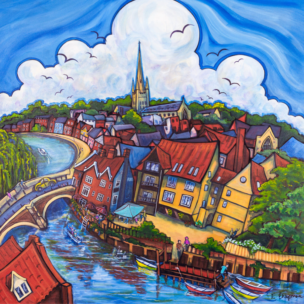 A Splash of Summer, Norwich | Limited Edition Print by Emily Chapman