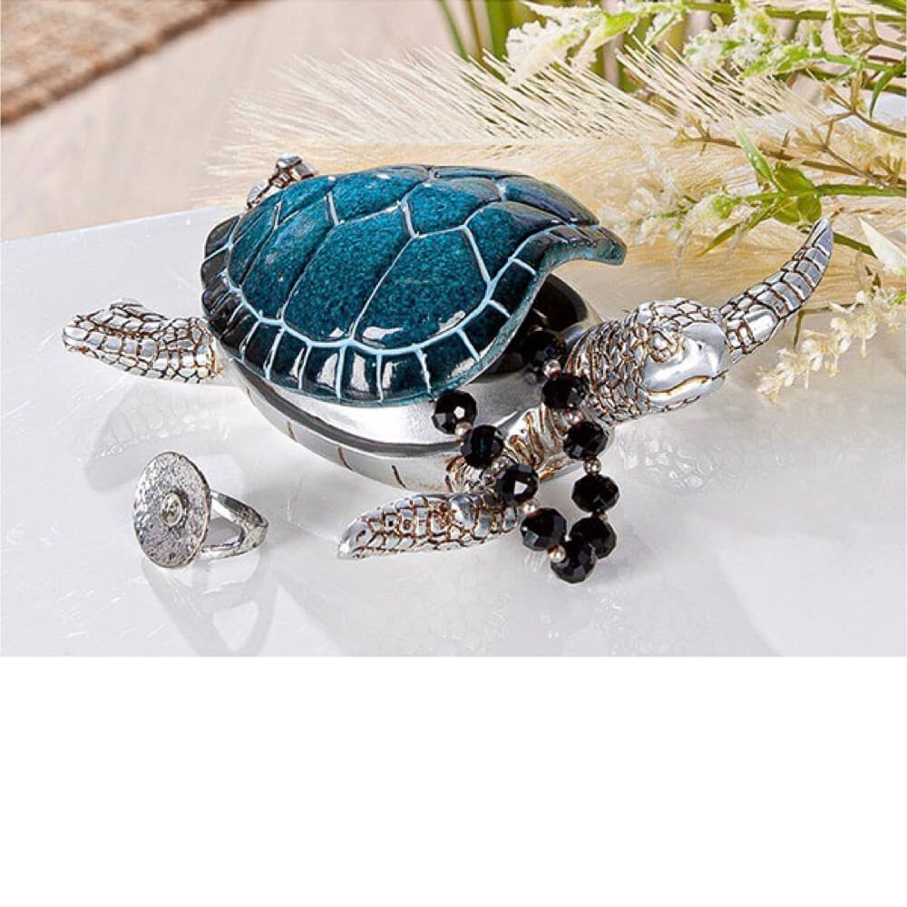 Flossy Blue Turtle Trinket Dish