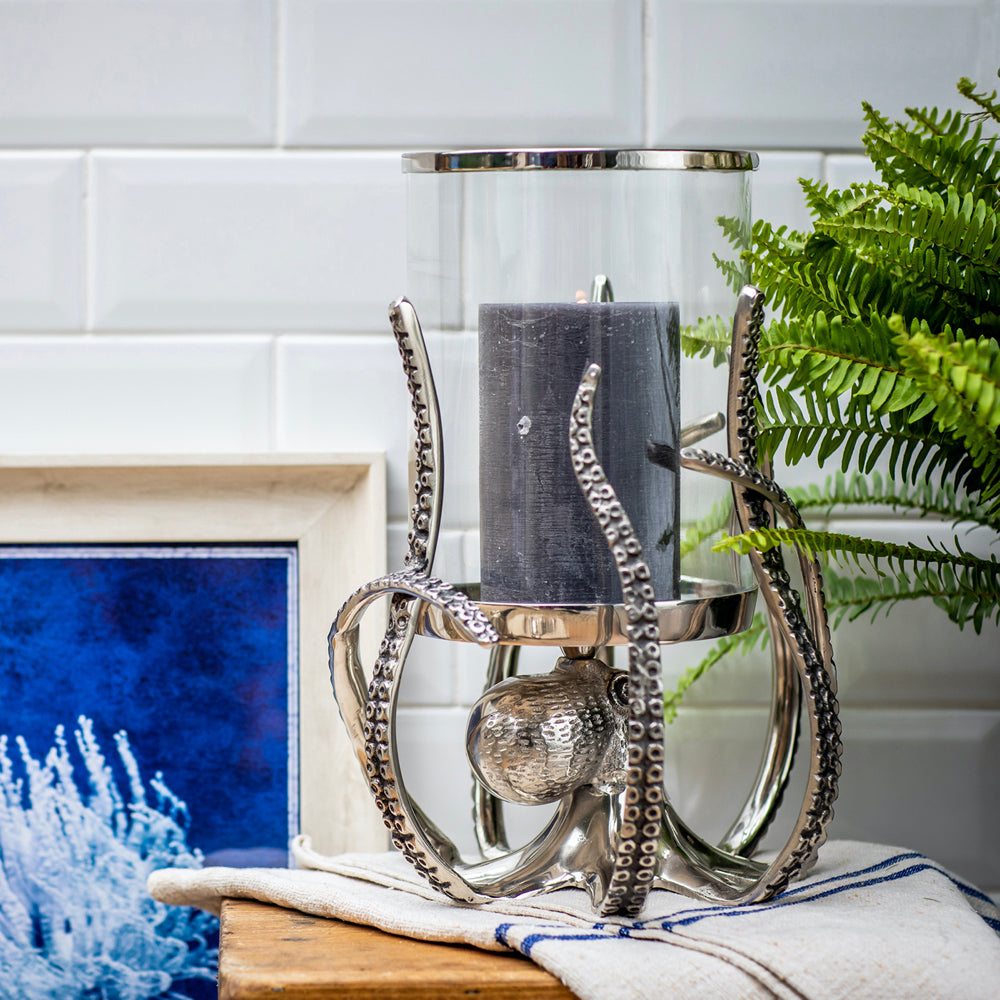 Large Octopus Hurricane Lantern 
