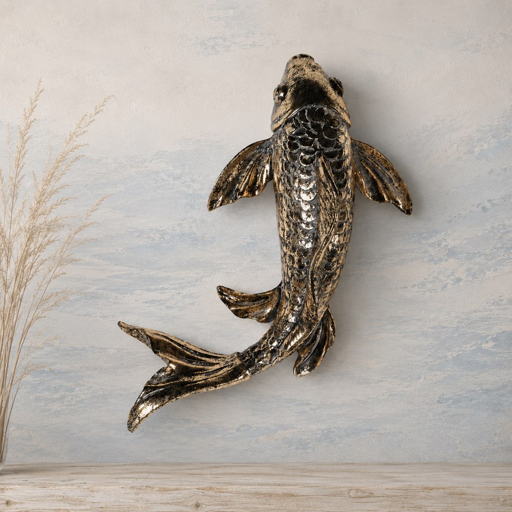 Golden Carp Wall Sculpture