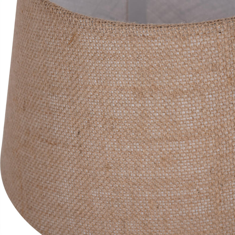 Moss Green Ceramic Table Lamp with Hessian Shade