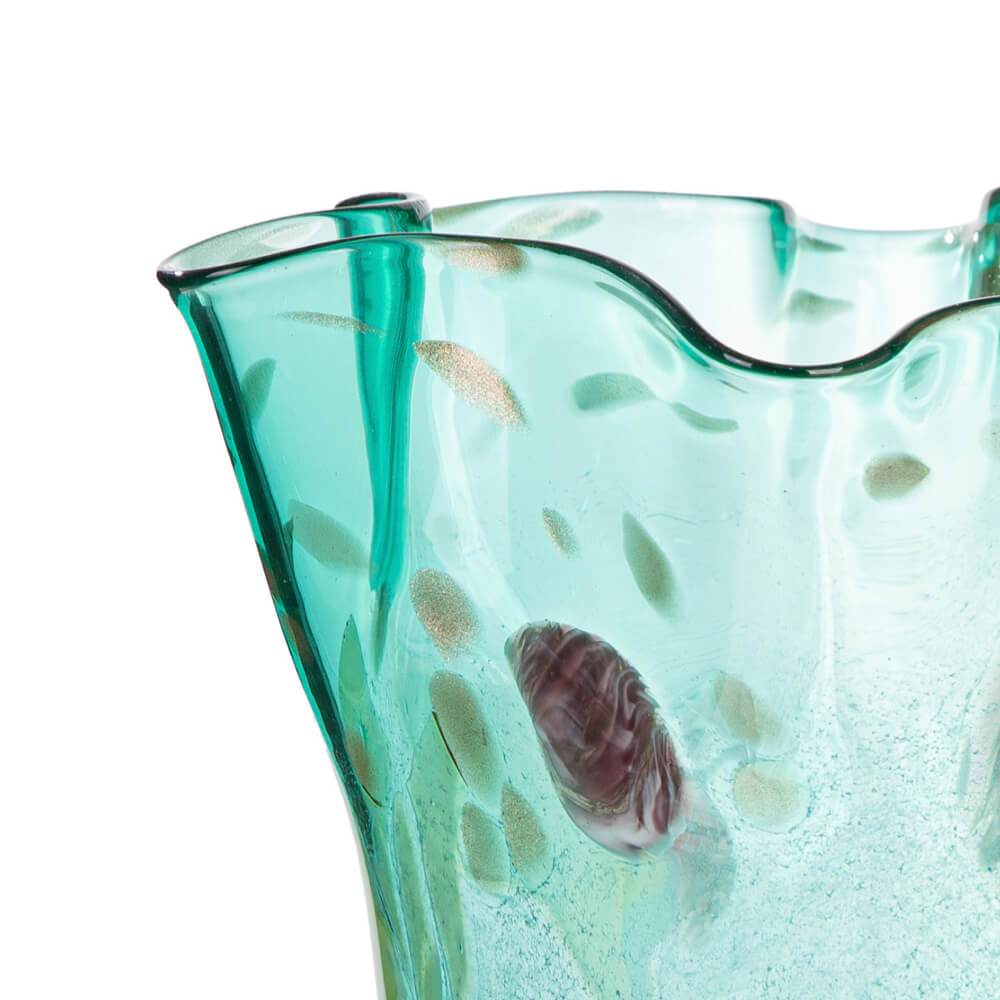 Green Fluted Glass Vase