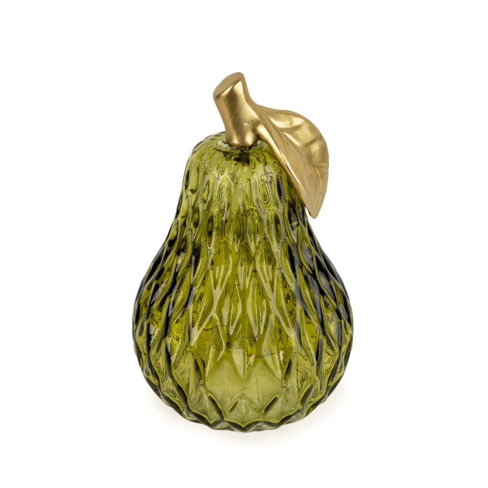 Green Glass LED Pear