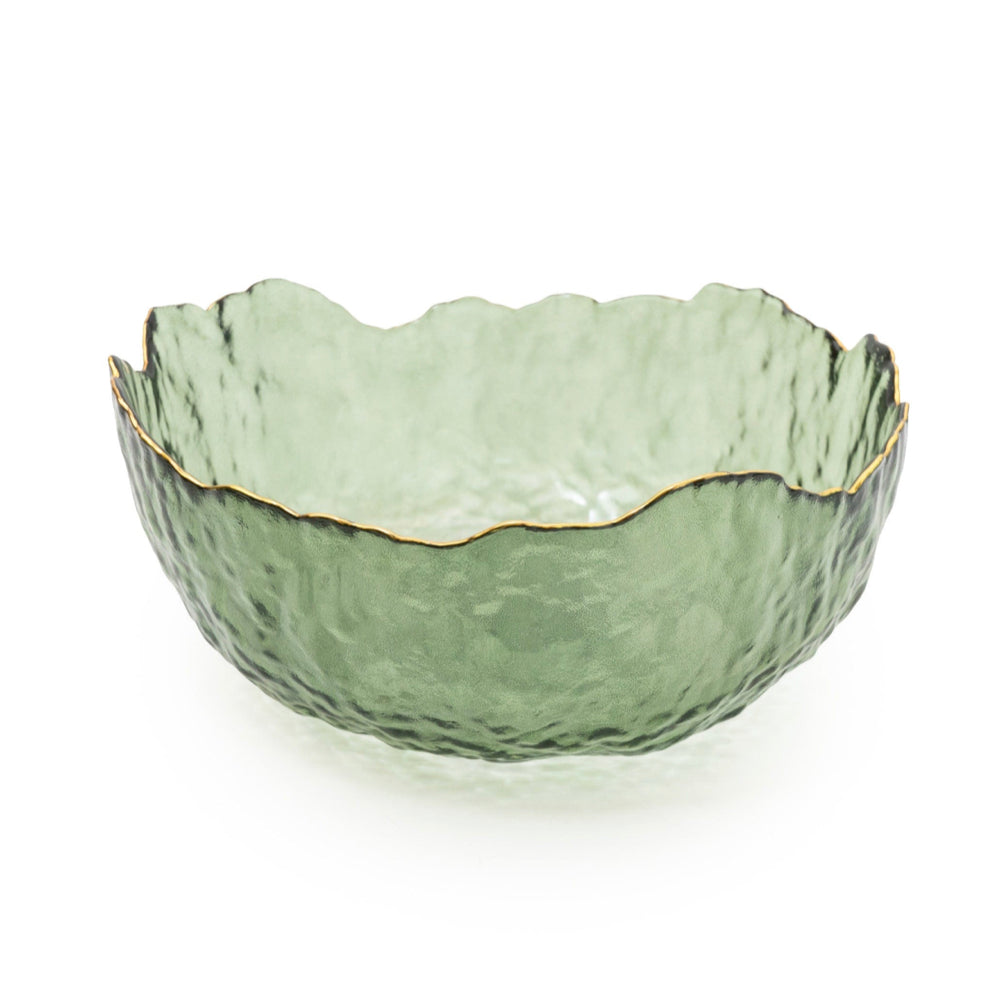 Green & Gold Glass Bowl