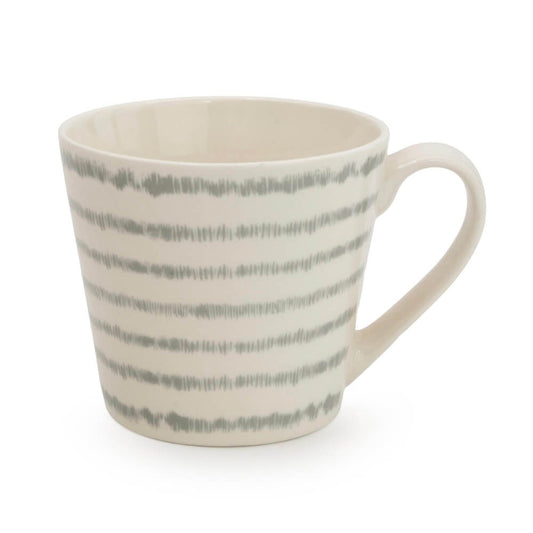 Grey Wide Mug | Nautical Dashes | Red Lobster Gallery 