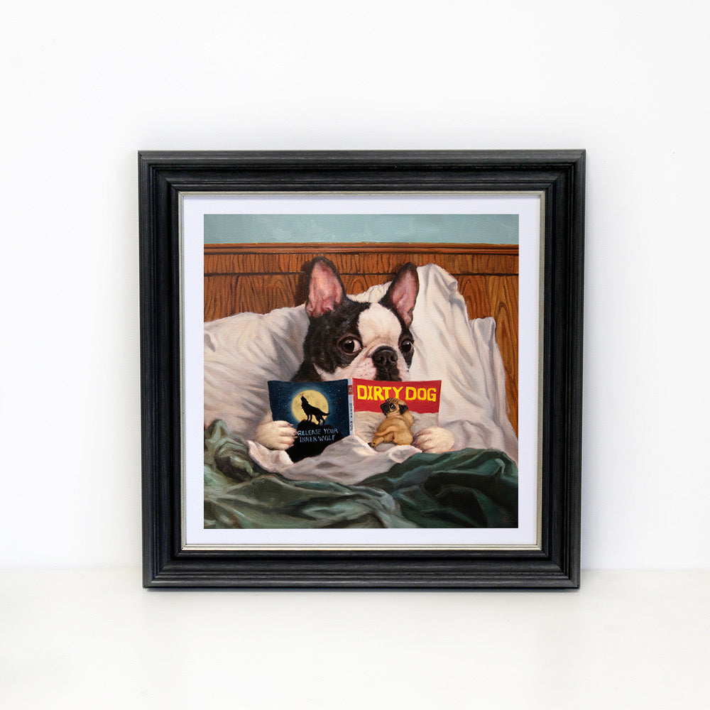 Dirty Dog | Framed Print by Lucia Heffernan