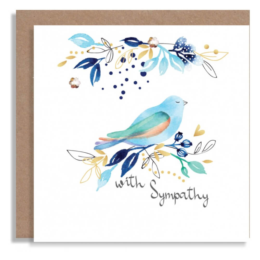 Blue Bird With Sympathy Card