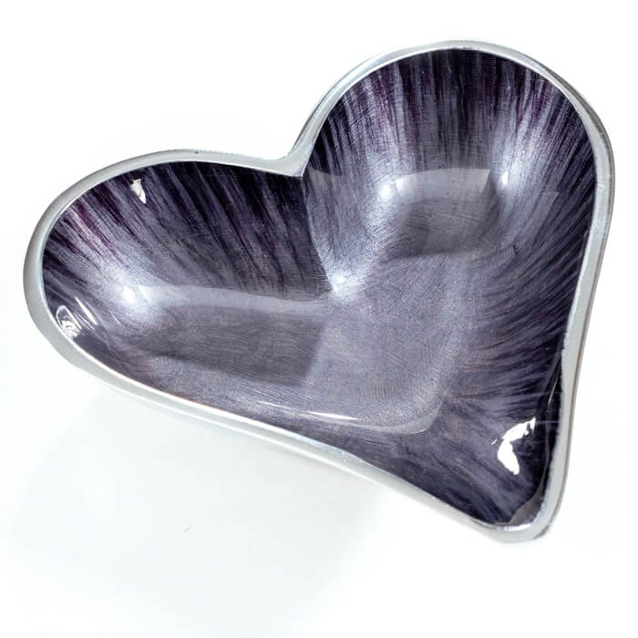 Brushed Blue Heart Dish Small