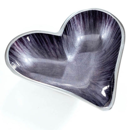 Brushed Blue Heart Dish Small