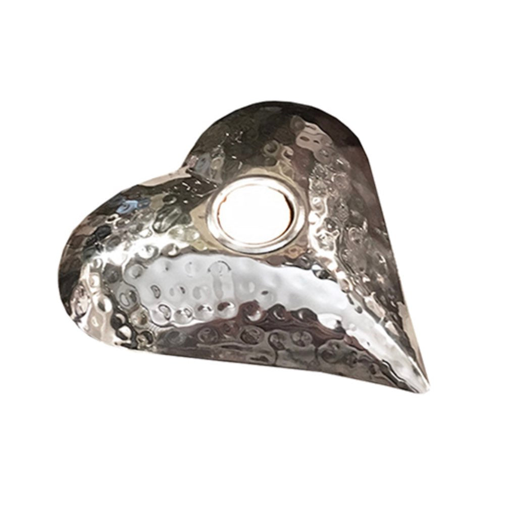 Hammered Heart Tealight Holder