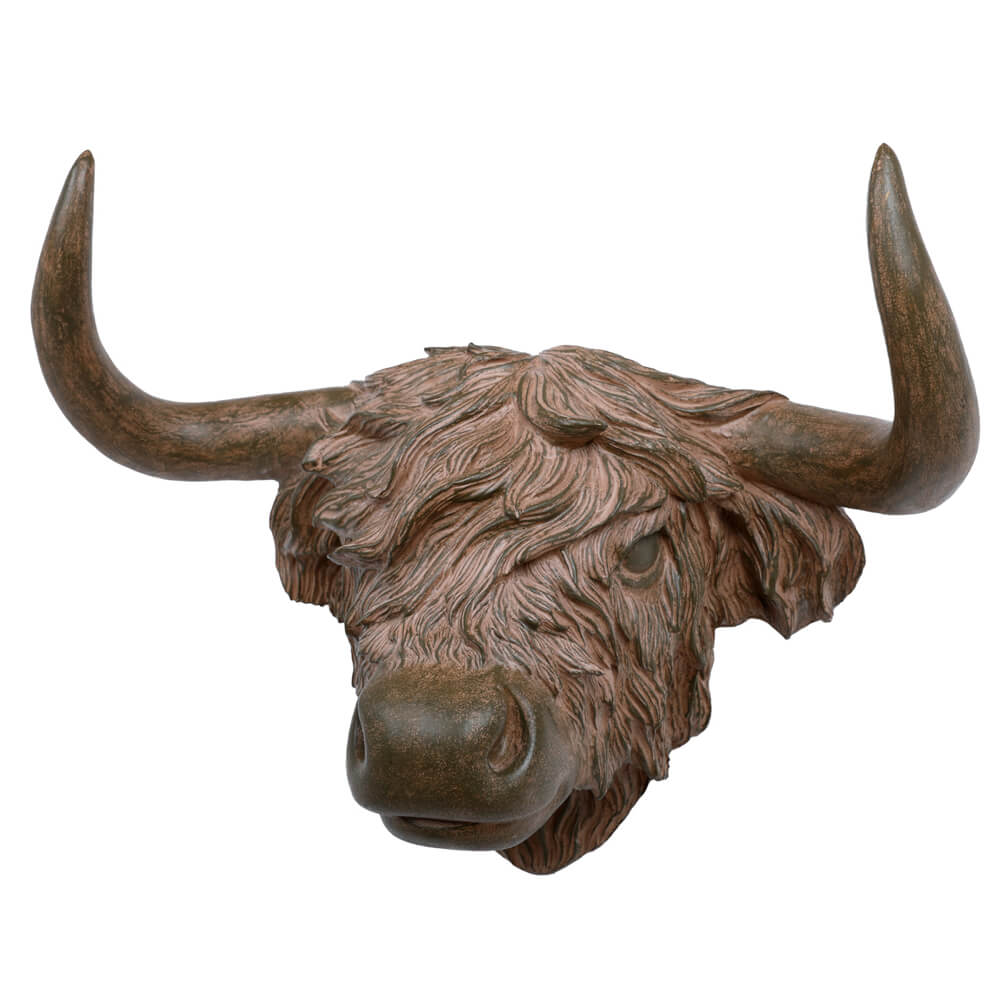 Highland Cow Head Rustic Wall Art