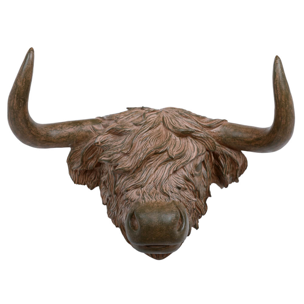 Highland Cow Head Rustic Wall Art