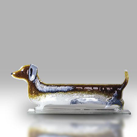 Dachshund Fused Glass Ornament