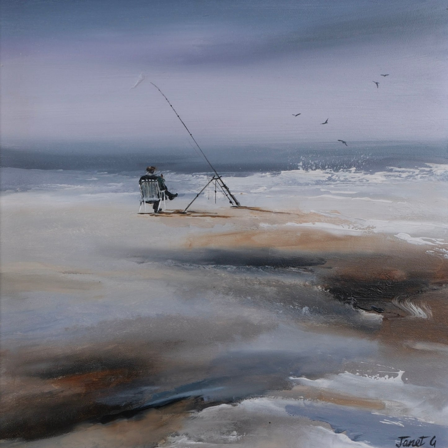 Surf Fishing by | Original by Janet Gammans