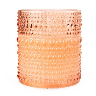 LED Candle in Embossed Terracotta Glass