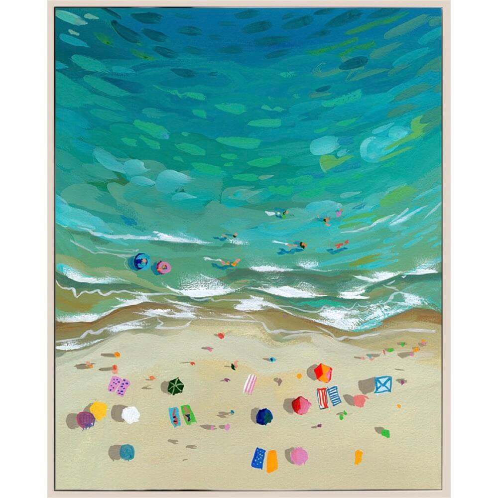 La Plage | Framed Canvas Print