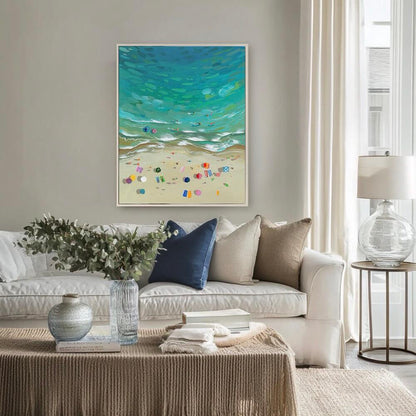 La Plage | Framed Canvas Print