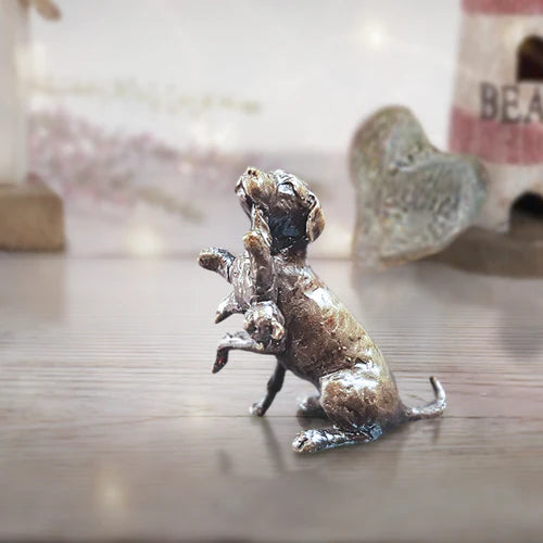 Miniature Bronze | Labrador with Teddy | Red Lobster Gallery