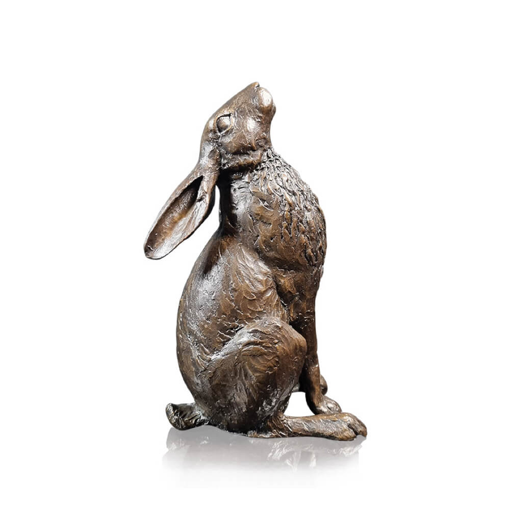 Large Hare Moon Gazing — Limited Edition Solid Bronze