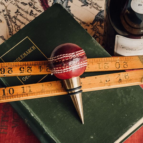 Leather Cricket Ball Bottle Stopper