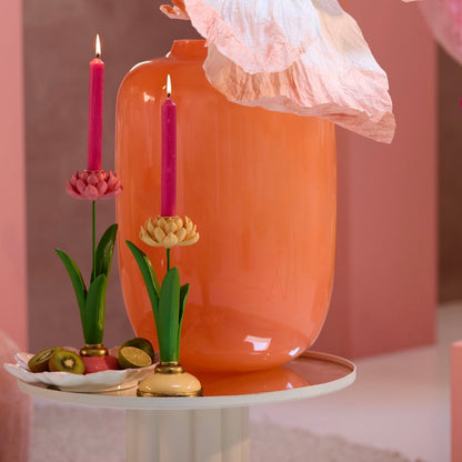 Pink and Red Flower Candlesticks